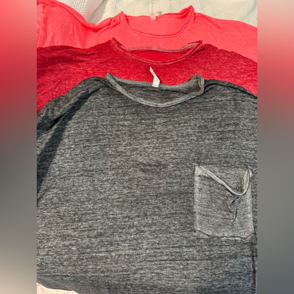 3 Zenana oversized distressed tees